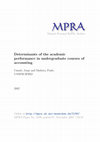 Research paper thumbnail of Determinants of the academic performance in undergraduate courses of accounting