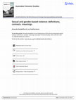 Research paper thumbnail of Australian Feminist Studies Sexual and gender-based violence: definitions, contexts, meanings