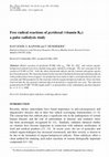 Research paper thumbnail of Free radical reactions of pyridoxal (vitamin B 6 ): a pulse radiolysis study