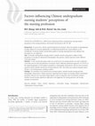 Research paper thumbnail of Factors influencing Chinese undergraduate nursing students' perceptions of the nursing profession