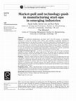 Research paper thumbnail of Market-pull and technology-push in manufacturing start-ups in emerging industries