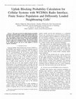 Research paper thumbnail of Uplink Blocking Probability for a Cell with WCDMA Radio Interface and Differently Loaded Neighbouring Cells