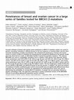 Research paper thumbnail of Penetrances of breast and ovarian cancer in a large series of families tested for BRCA1/2 mutations