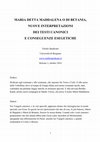 Research paper thumbnail of MARIA DETTA MADDALENA O DI BETANIA, NUOVE INTERPRETAZIONI DEI TESTI CANONICI E CONSEGUENZE ESEGETICHE