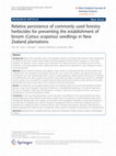 Research paper thumbnail of Relative persistence of commonly used forestry herbicides for preventing the establishment of broom (Cytisus scoparius) seedlings in New Zealand plantations