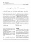 Research paper thumbnail of Linguistic validation of cystic fibrosis quality of life questionnaires