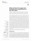 Research paper thumbnail of When the Eyes No Longer Lead: Familiarity and Length Effects on Eye-Voice Span