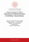 Research paper thumbnail of Master Universitario di I Livello in RELAZIONI INTERNAZIONALI D'IMPRESA: ITALIA-RUSSIA