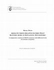 Research paper thumbnail of ABSOLUTE VERSUS RELATIVE INCOMES: WHAT MATTERS MORE IN EXPLAINING HOUSEWORK? A comparative analysis of OECD countries with different levels of economic inequality.