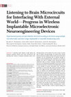 Research paper thumbnail of Listening to Brain Microcircuits for Interfacing With External World—Progress in Wireless Implantable Microelectronic Neuroengineering Devices