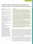 Research paper thumbnail of Length of Stay and Readmission Among Late Preterm Infants: An Instrumental Variable Approach