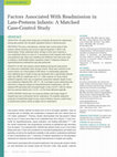 Research paper thumbnail of Factors associated with readmission in late-preterm infants: a matched case-control study