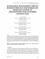 Research paper thumbnail of KNOWLEDGE MANAGEMENT DRIVEN BUSINESS PROCESS AND WORKFLOW MODELING WITHIN AN ORGANIZATION FOR CUSTOMER SATISFACTION