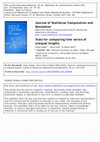 Research paper thumbnail of Journal of Statistical Computation and Simulation Tests for comparing time series of unequal lengths Tests for comparing time series of unequal lengths