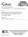 Research paper thumbnail of Tibetans Rise Up, as Hope Overtakes Fear on China's Western Front; Strategic Insights, v. 7 issue 2 (April 2008)