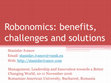 Research paper thumbnail of Robonomics: benefits, challenges and solutions