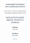 Research paper thumbnail of Durum İncelemesi: Brexit -Öncesi ve Sonrası