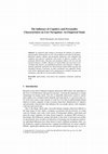 Research paper thumbnail of The Influence of Cognitive and Personality Characteristics on User Navigation: An Empirical Study