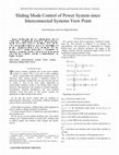 Research paper thumbnail of Sliding Mode Control of Power System since Interconnected Systems View Point