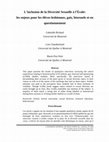 Research paper thumbnail of L'inclusion De la Diversite Sexuelle a l'Ecole: Les Enjeux Pour Les Eleves Lesbiennes, Gais, Bisexuels et En Questionnement