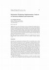 Research paper thumbnail of Information Technology Implementation: Analysis of Theoretical Methods and Frameworks