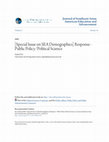 Research paper thumbnail of Special Issue on SEA Demographics] Response-Public Policy/Political Science