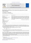 Research paper thumbnail of Bounding the coefficients of the characteristic polynomials of simple binary matroids