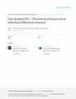 Research paper thumbnail of User analysis in HCI — the historical lessons from individual differences research