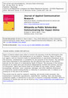 Research paper thumbnail of Wikipedia as Public Scholarship: Communicating Our Impact Online