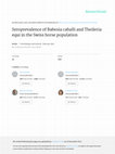 Research paper thumbnail of Seroprevalence of Babesia caballi and Theileria equi in the Swiss horse population