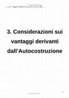 Research paper thumbnail of Cap. 3 Considerazione sui vantaggi dell'Autocostruzione