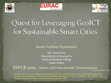 Research paper thumbnail of Quest for Leveraging GeoICT for Sustainable Smart Cities: Saudi Arabian Experience