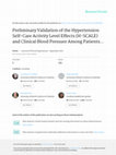 Research paper thumbnail of Preliminary Validation of the Hypertension Self-Care Activity Level Effects (H-SCALE) and Clinical Blood Pressure Among Patients With Hypertension