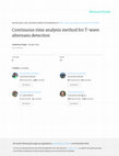 Research paper thumbnail of Continuous Time Analysis Method for T-Wave Alternans Detection