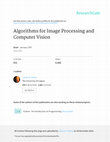 Research paper thumbnail of Algorithms for image processing and computer vision