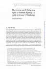 Research paper thumbnail of There is no such thing as a right to human dignity: A reply to Conor O'Mahony