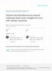 Research paper thumbnail of Particle size distributions in natural carbonate fault rocks: insights for non-self-similar cataclasis