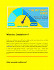 Research paper thumbnail of How To Improve Your Credit Score