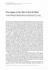 Research paper thumbnail of The Legacy of the 'War to End All Wars' - Introduction to special issue of Gender & Hitory