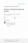 Research paper thumbnail of Finance, entrepreneurship and growth