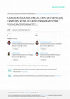 Research paper thumbnail of Candidate Genes Prediction in Pakistani Families with Hearing Impairment by Using Bioinformatic Approach