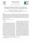 Research paper thumbnail of Optimization of preparation conditions of Fe-Co nanoparticles in low-temperature CO oxidation reaction by taguchi design method