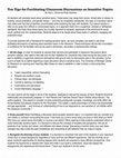 Research paper thumbnail of Ten Tips for Facilitating Classroom Discussions on Sensitive Topics