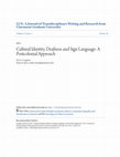 Research paper thumbnail of Cultural Identity, Deafness and Sign Language: A Postcolonial Approach