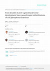 Research paper thumbnail of Four decades of post-agricultural forest development have caused major redistributions of soil phosphorus fractions