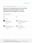 Research paper thumbnail of Resistance Training Preserves Fat-free Mass Without Impacting Changes in Protein Metabolism After Weight Loss in Older Women