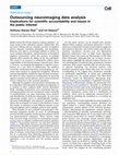 Research paper thumbnail of Outsourcing neuroimaging data analysis: Implications for scientific accountability and issues in the public interest. Anthony Steven Dick1 and Uri Hasson2 The …