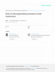 Research paper thumbnail of Role of chloroplastidial proteases in leaf senescence