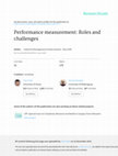 Research paper thumbnail of Performance measurement: roles and challenges