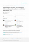 Research paper thumbnail of Assessment of Genotypic Variation among Cultivated Durum Wheat Based on EST-SSRs and Genomic SSRs